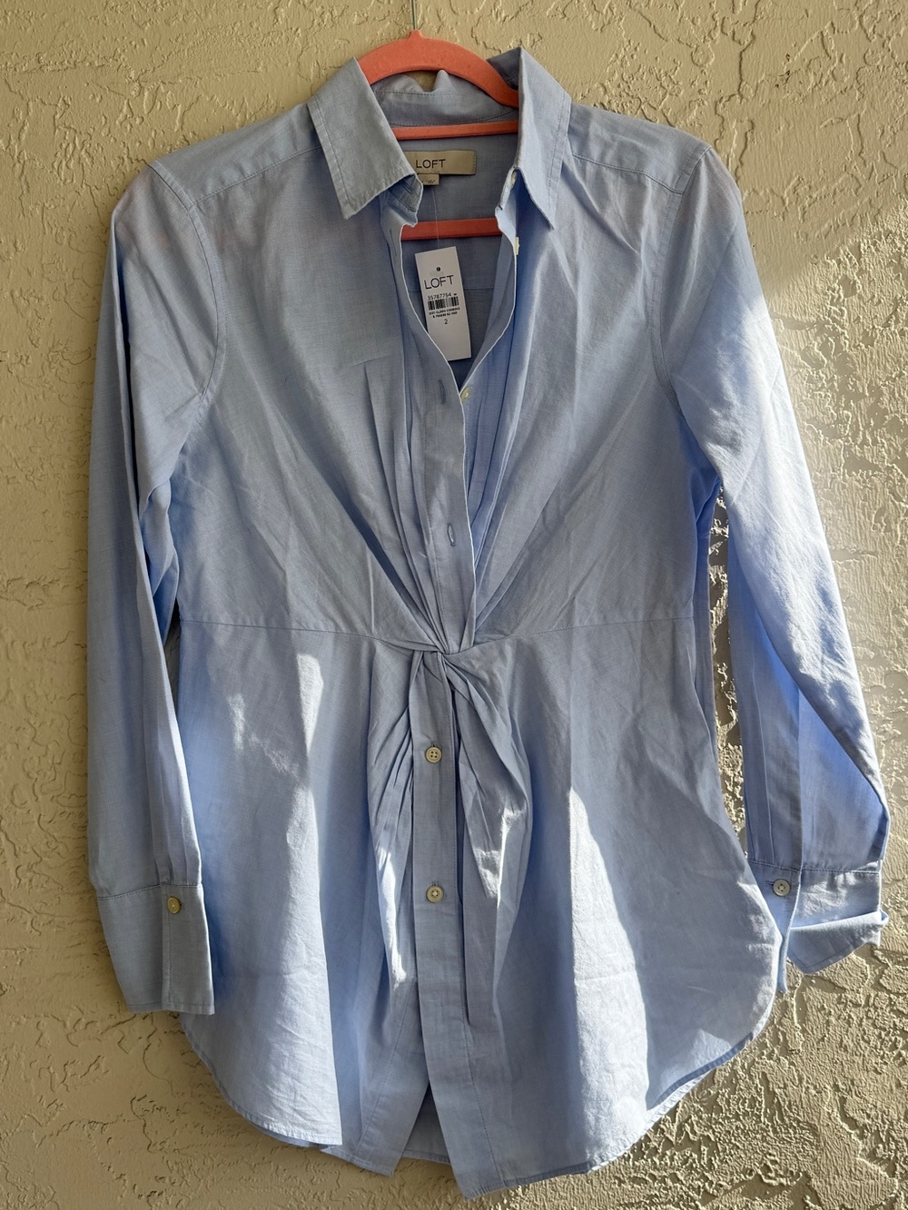 LOFT Light Blue Casual Button-Down Shirt Brand New Size 2